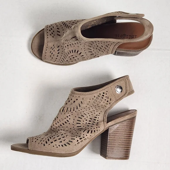 Indigo Rd. Irparca Open-Toe Punched Slingback Block Heel Sandals Size 8.5 US - Picture 4 of 9